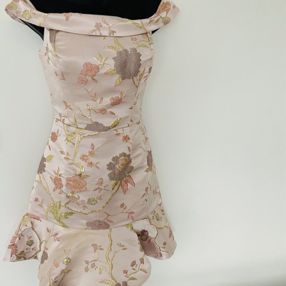 Lipsy womens dress New with tags party cocktails wedding pink gold jacquard shor - Picture 9 of 16